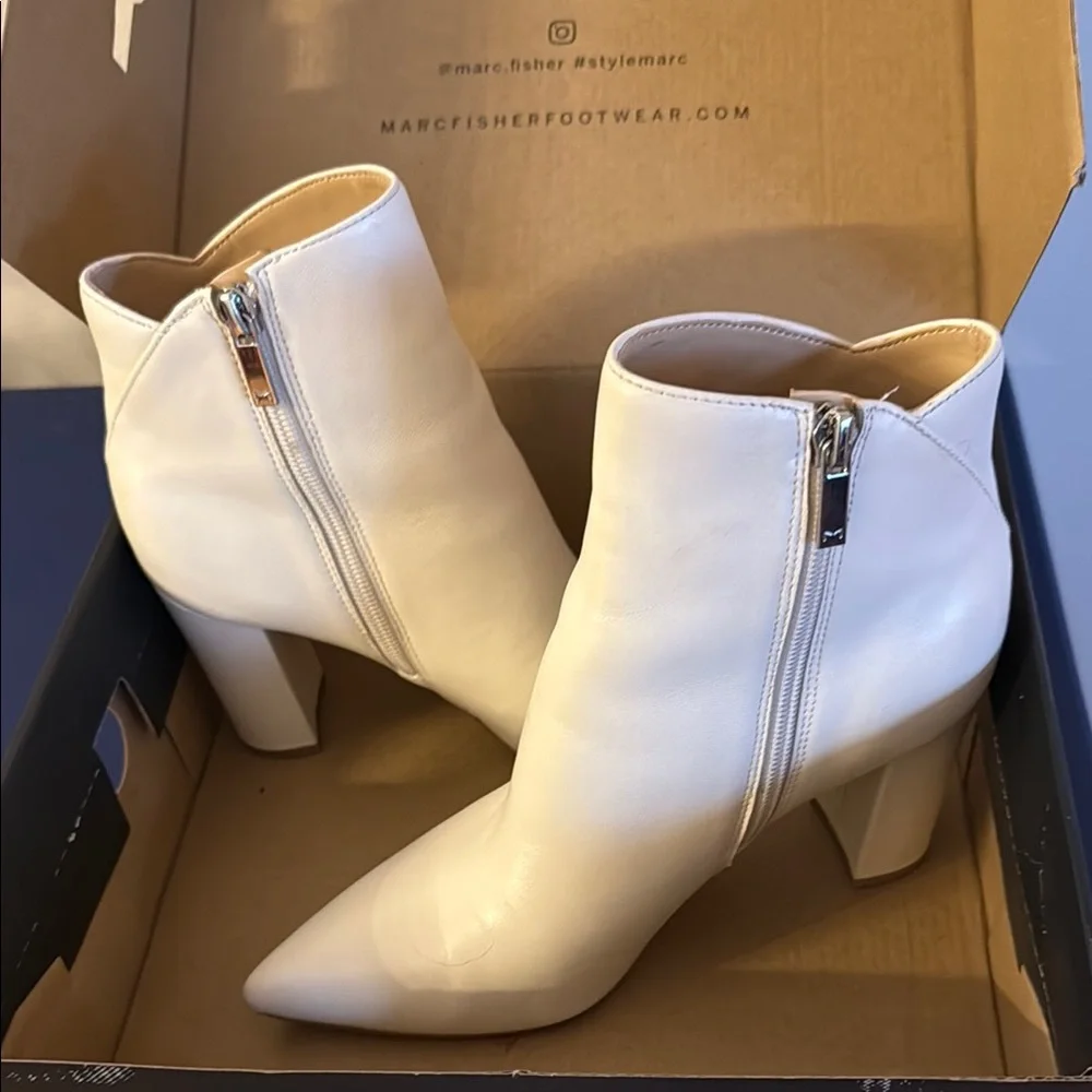 Mark Fisher Cream Ankle Boots - Picture 4 of 7